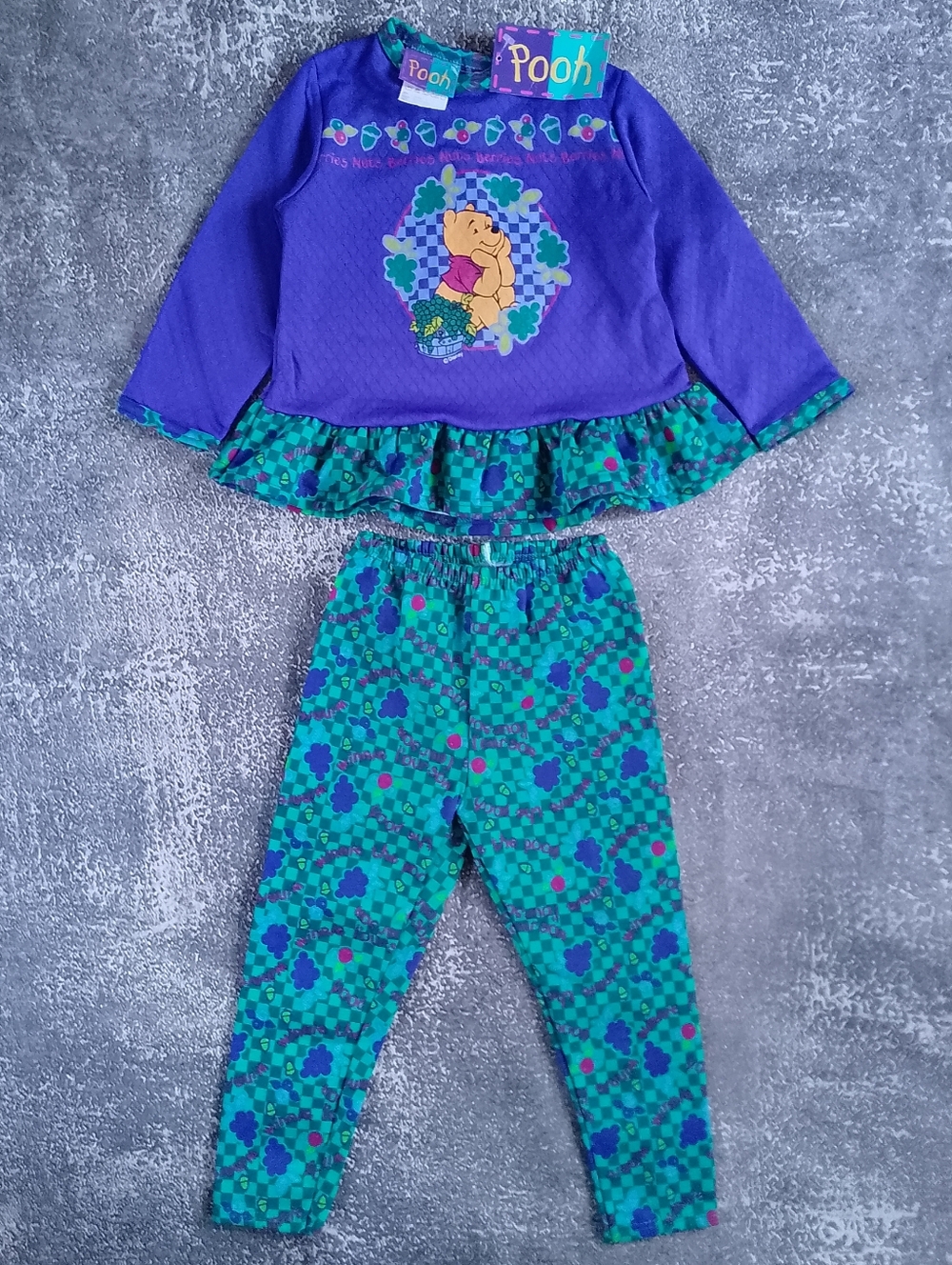 Vintage 90s Disney Winnie The Pooh Shirt Dress With Matching Pants NWT